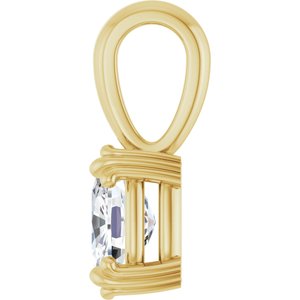 10K Yellow Gold 7.5x5.5 mm Elongated Cushion Pendant Mounting – image 5