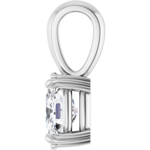 18K White Gold 7.5x5.5 mm Elongated Cushion Pendant Mounting – image 5