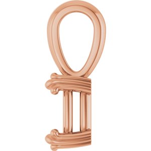 18K Rose Gold 7.5x5.5 mm Elongated Cushion Pendant Mounting – image 6