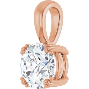 18K Rose Gold 8.2 mm Round Pendant Mounting – image 3