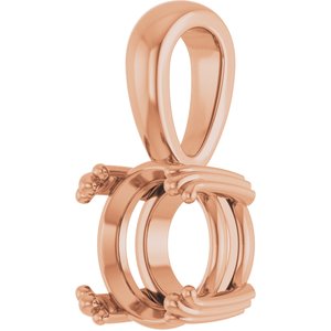 18K Rose Gold 8.2 mm Round Pendant Mounting – image 4