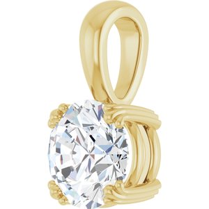 18K Yellow Gold 8.2 mm Round Pendant Mounting – image 3