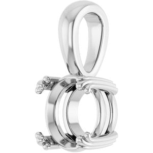 18K White Gold 8.2 mm Round Pendant Mounting – image 4