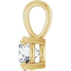 18K Yellow Gold 7.4 mm Round Pendant Mounting – image 5
