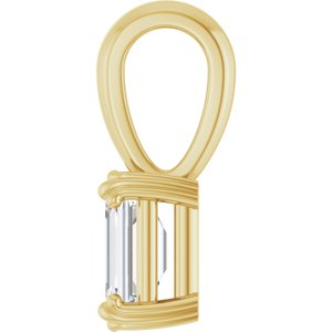 14K Yellow Gold 6x4 mm Emerald Pendant Mounting – image 5