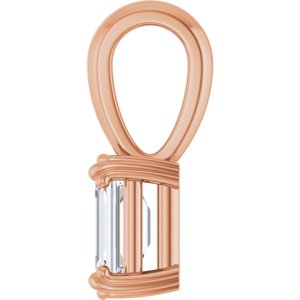 18K Rose Gold 6x4 mm Emerald Pendant Mounting – image 5