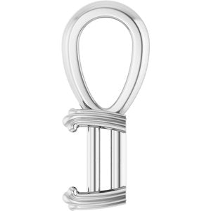 14K X1 White Gold 6x4 mm Emerald Pendant Mounting – image 6
