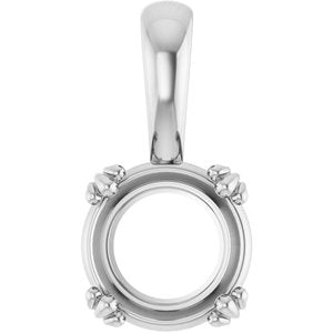 14K White Gold 8.2 mm Round Pendant Mounting – image 2