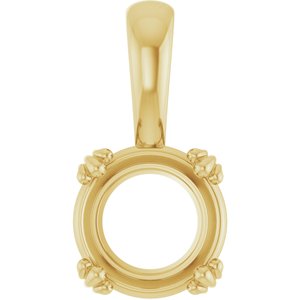 14K Yellow Gold 8.2 mm Round Pendant Mounting – image 2