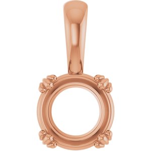 14K Rose Gold 8.2 mm Round Pendant Mounting – image 2
