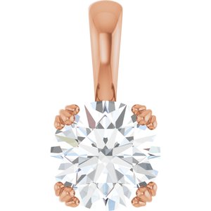 14K Rose Gold 8.2 mm Round Pendant Mounting