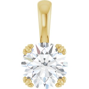 18K Yellow Gold 8.2 mm Round Pendant Mounting