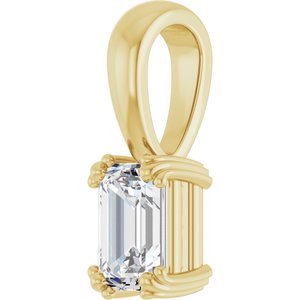 14K Yellow Gold 6x4 mm Emerald Pendant Mounting – image 3
