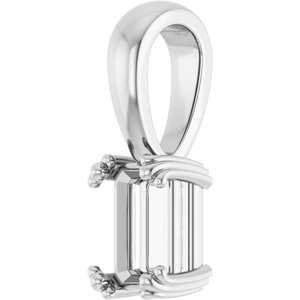 Continuum Sterling Silver 6x4 mm Emerald Pendant Mounting – image 4