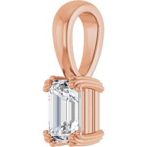 10K Rose Gold 6x4 mm Emerald Pendant Mounting – image 3
