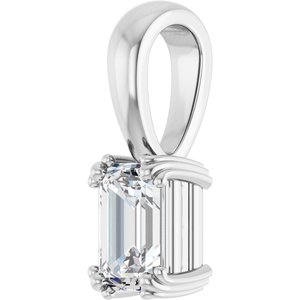 Sterling Silver 6x4 mm Emerald Pendant Mounting – image 3