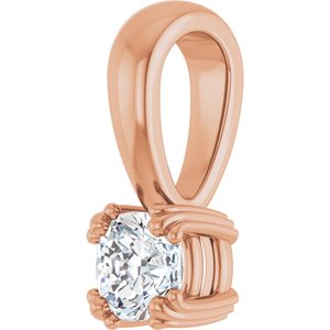 10K Rose Gold 4x4 mm Cushion Pendant Mounting – image 3