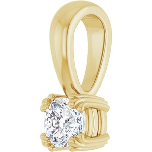 14K Yellow Gold 4x4 mm Cushion Pendant Mounting – image 3