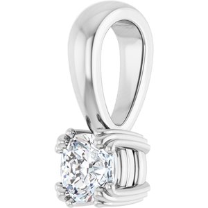 14K White Gold 4x4 mm Cushion Pendant Mounting – image 3