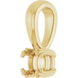 14K Yellow Gold 4x4 mm Cushion Pendant Mounting – image 4