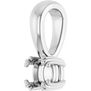 14K White Gold 4x4 mm Cushion Pendant Mounting – image 4