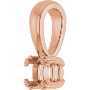 18K Rose Gold 4x4 mm Cushion Pendant Mounting – image 4