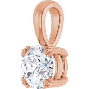 10K Rose Gold 7.4 mm Round Pendant Mounting – image 3