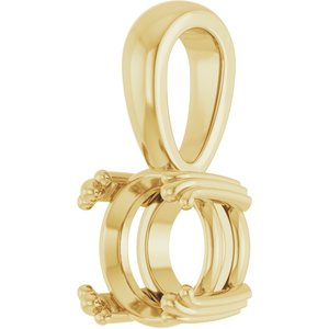 10K Yellow Gold 7.4 mm Round Pendant Mounting – image 4
