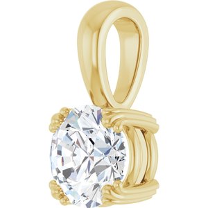 18K Yellow Gold 7.4 mm Round Pendant Mounting – image 3