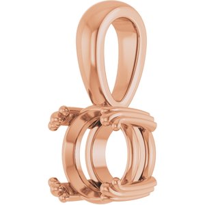 10K Rose Gold 7.4 mm Round Pendant Mounting – image 4