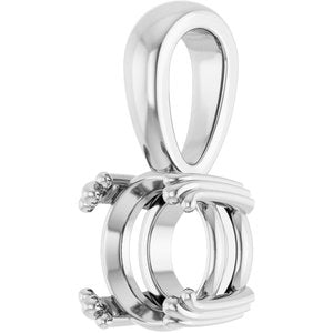 10K White Gold 7.4 mm Round Pendant Mounting – image 4