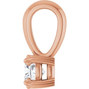 18K Rose Gold 4x4 mm Cushion Pendant Mounting – image 5