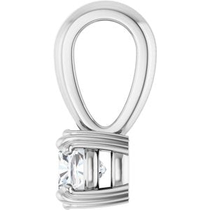 14K White Gold 4x4 mm Cushion Pendant Mounting – image 5