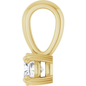 14K Yellow Gold 4x4 mm Cushion Pendant Mounting – image 5