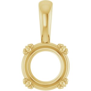 14K Yellow Gold 8.8 mm Round Pendant Mounting – image 2