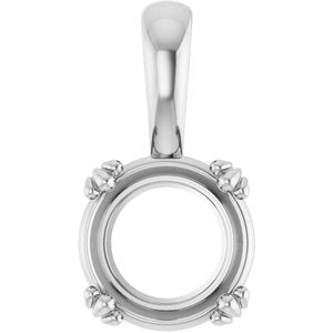 14K X1 White Gold 8.8 mm Round Pendant Mounting – image 2