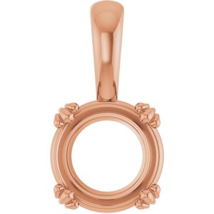 18K Rose Gold 8.8 mm Round Pendant Mounting – image 2