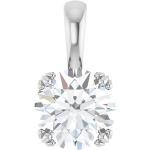 14K White Gold 8.8 mm Round Pendant Mounting