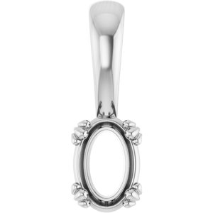 Sterling Silver 6.5x4.5 mm Oval Pendant Mounting – image 2