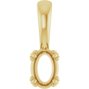 18K Yellow Gold 6.5x4.5 mm Oval Pendant Mounting – image 2