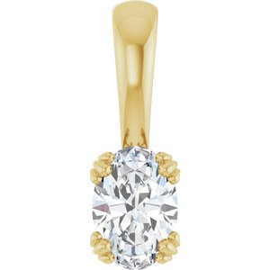 10K Yellow Gold 6.5x4.5 mm Oval Pendant Mounting