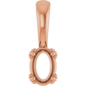10K Rose Gold 6.5x4.5 mm Oval Pendant Mounting – image 2