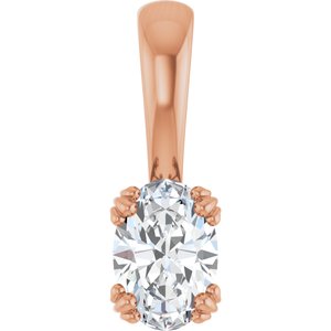 14K Rose Gold 6.5x4.5 mm Oval Pendant Mounting