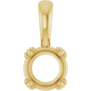 18K Yellow Gold 7.4 mm Round Pendant Mounting – image 2