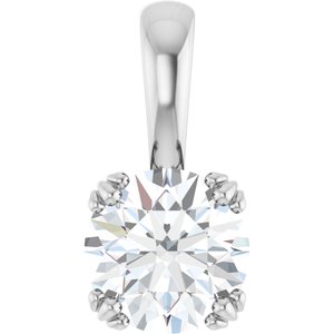14K X1 White Gold 7.4 mm Round Pendant Mounting