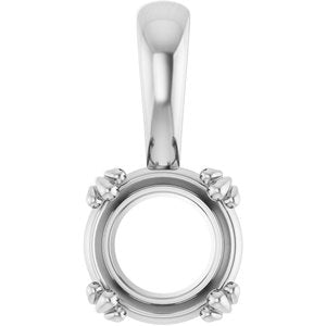 14K X1 White Gold 7.4 mm Round Pendant Mounting – image 2