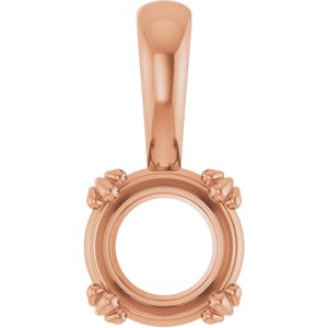 18K Rose Gold 7.4 mm Round Pendant Mounting – image 2