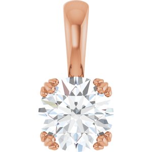 14K Rose Gold 7.4 mm Round Pendant Mounting