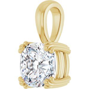 10K Yellow Gold 8x8 mm Cushion Pendant Mounting – image 3