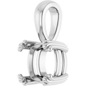 Platinum 8x8 mm Cushion Pendant Mounting – image 4